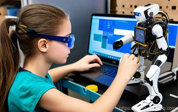 홈 로봇을 활용한 자녀 교육 방법 - **Prompt 2: Collaborative Learning with an AI-Enhanced Interactive Robot Companion**
    An image de...