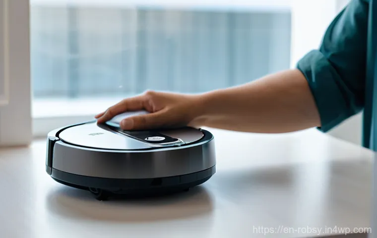 가정용 로봇의 지속 가능한 사용 방법 - A focused, young adult (could be male or female) in casual, everyday clothing, meticulously cleaning...