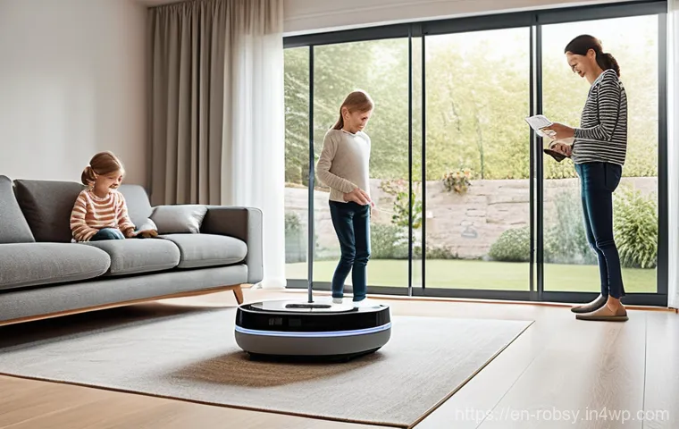 가정용 로봇의 지속 가능한 사용 방법 - A focused, young adult (could be male or female) in casual, everyday clothing, meticulously cleaning...